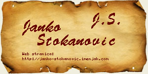 Janko Stokanović vizit kartica